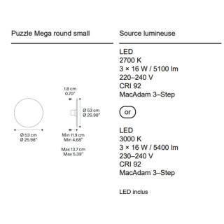 Applique PUZZLE MEGA ROUND SMALL / Ø.53 cm / Taupe / Lodes