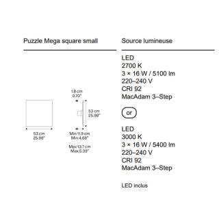 Applique PUZZLE MEGA SQUARE SMALL / 53 cm / Rouge / Lodes