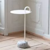 Table d'appoint BOWLER / ø 36 cm / Acier / Blanc / Hay