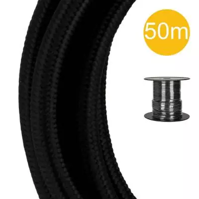 Câble textile 3C / 50 mètres / Noir