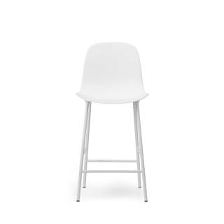 Chaise de bar FORM / Blanc / 65 cm / Piétement métal / Normann Copenhagen