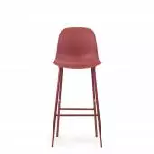 Chaise de bar FORM / Rouge / 75 cm / Piétement métal / Normann Copenhagen