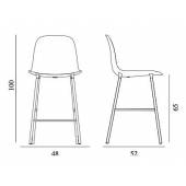 Chaise de bar FORM / Blanc / 65 cm / Piétement métal / Normann Copenhagen