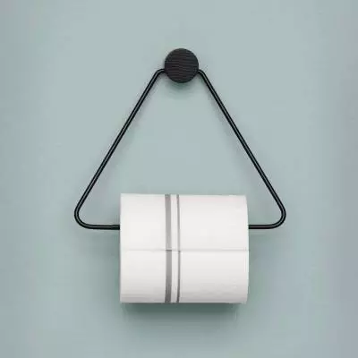 Porte rouleau papier toilette FERM LIVING / L. 17,5 cm / Acier / Noir
