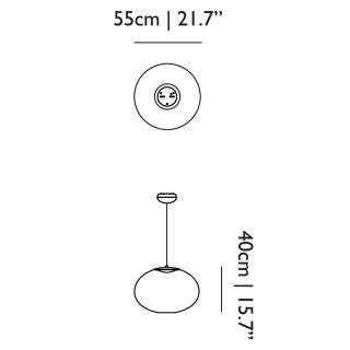 Suspension NR2 / 2 dimensions / Fibre de verre / Noir / Moooi