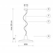 Suspension fin GANGSTER / Diametre 35 cm ou 50 cm / Ceramique / Blanc / Int bronze / Karman