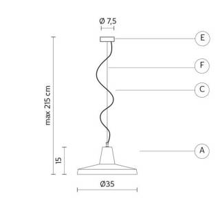 Suspension fin GANGSTER / Diametre 35 cm ou 50 cm / Ceramique / Blanc / Int bronze / Karman