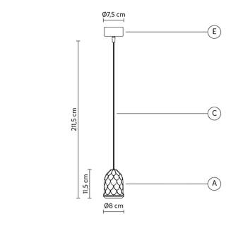 Dimensions pour suspension SHERWOOD / H. 11,5 cm / Ceramique / Blanc / Karman