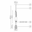 Dimensions pour suspension un ecureuil SHERWOOD ET ROBIN / H. 11,5 cm / Ceramique / Blanc / Karman