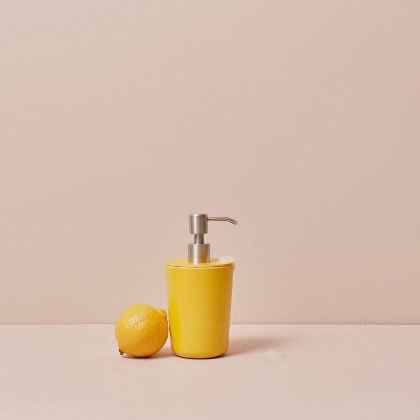 Distributeur de savon BANO / 20 cl / ø 8,5 x 17,5 cm / Jaune Lemon / Ekobo