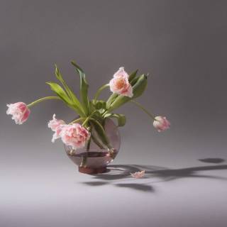 Vase GLOBE / 3 dimensions / Verre - Laiton / Rose / Transparent / AYTM