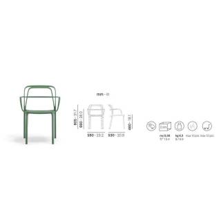 Dimensions pour fauteuil de jardin exterieur INTRIGO / Aluminium / Blanc - Gris / Pedrali