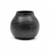 Cache Pot PAT / ø 30 ou 41 cm / Terre Cuite / Noir / Gommaire