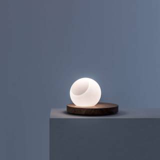 Lampe A Poser PIGRECO / Ø 24 cm / Verre - Bois / Blanc / Davide Groppi