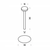 Dimensions pour lampe De Table TETATET / Ø 9 cm / Metal / Or / Davide Groppi