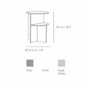 Dimensions et coloris pour table D'Appoint HALVES SIDE / H. 47 cm / Beige / Muuto