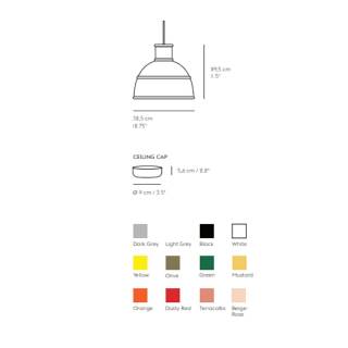 Dimensions et coloris pour suspension UNFOLD / ø 32,5 cm / Silicone / Noir / Muuto