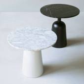 Table d'appoint TURN / Ajustable / ø 55 cm / Marbre / Noir
