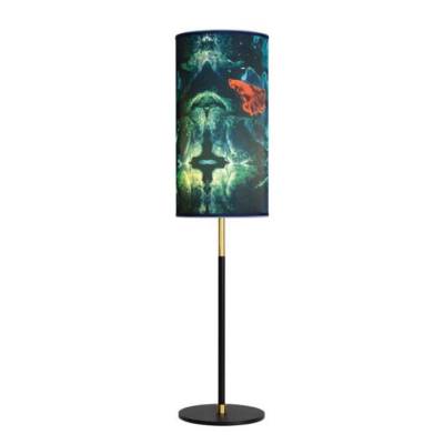 Lampe de table DAME DE PIQUE WANDA / H. 80 cm - Ø 19 cm / Tissu / Vert Rouge / Un autre Regard
