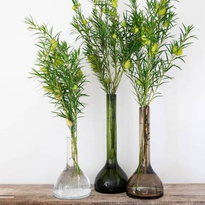 Vase CRISTINA LARGE / Ø 28 x H. 55 cm / Verre / Vert Olive / Gommaire