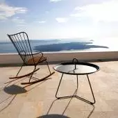 Fauteuil lounge outdoor à bascule PAON / H. assise 42,5 cm / Métal Bambou / Noir / Houe