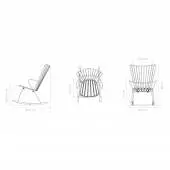 Dimension fauteuil lounge outdoor à bascule PAON / H. assise 42,5 cm / Métal Bambou / Houe