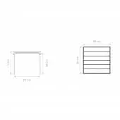 Dimension table de jardin carré FOUR / L. 90 cm / Houe