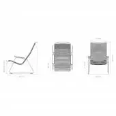 Dimension fauteuil lounge CLICK / H. assise 37,5 cm / Accoudoirs en Bambou / Plastique / Houe