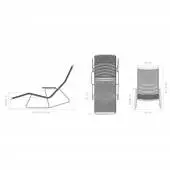 Dimension chaise longue CLICK / L. 151,5 m / Accoudoirs en Bambou / Plastique / Houe