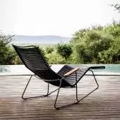 Chaise longue CLICK / L. 151,5 m / Accoudoirs en Bambou / Plastique / Noir / Houe