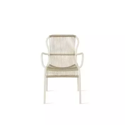Chaise de jardin LOOP / H. assise 46 cm / Corde Polypropylène / Beige et Blanc / Vincent Sheppard
