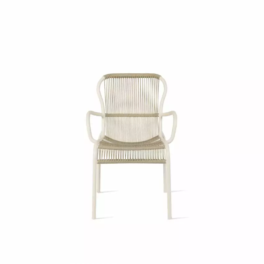 Chaise de jardin LOOP / H. assise 46 cm / Corde Polypropylène / Beige et Blanc / Vincent Sheppard