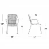 Dimension chaise de jardin LOOP / H. assise 46 cm / Corde Polypropylène / Vincent Sheppard