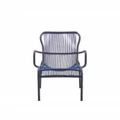 Fauteuil lounge de jardin LOOP / H. assise 39 cm / Corde Polypropylène / Bleu Indigo / Vincent Sheppard