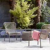 Fauteuil lounge de jardin LOOP / H. assise 39 cm / Corde Polypropylène / Taupe / Vincent Sheppard