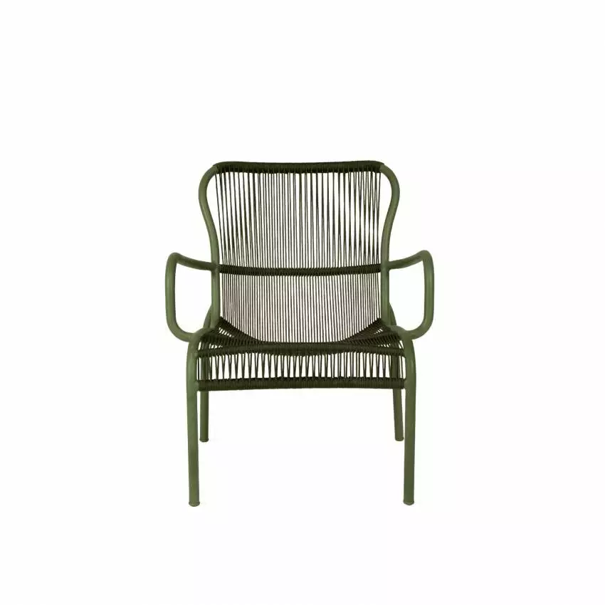 Fauteuil lounge de jardin LOOP / H. assise 39 cm / Corde Polypropylène / Vert / Vincent Sheppard