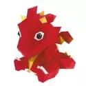 Petit dragon décoratif en 3D / Papier recyclé / Rouge et Jaune / Agent Paper