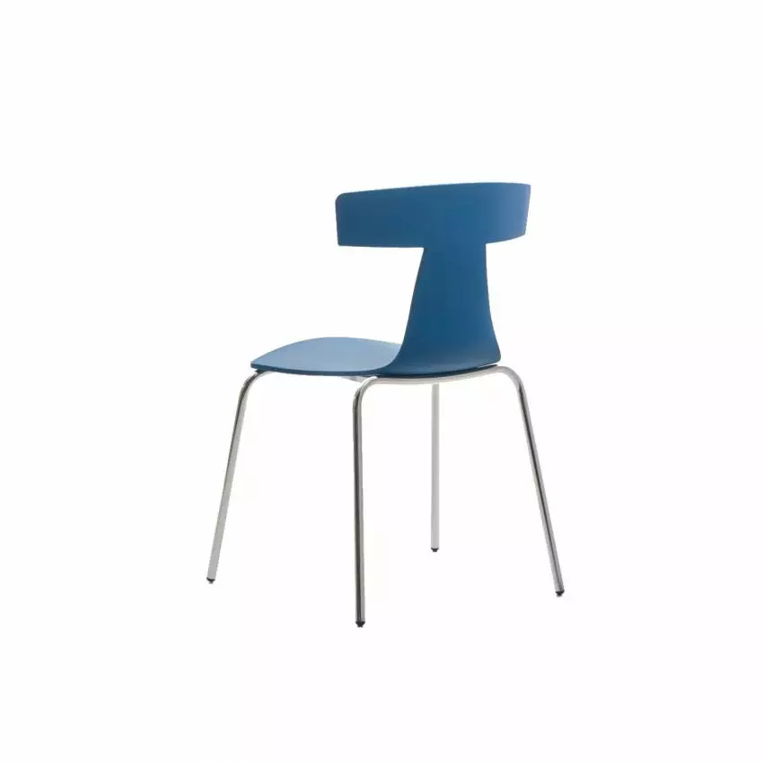 Chaise REMO / H. assise 45 cm / Plastique / Bleu / Plank