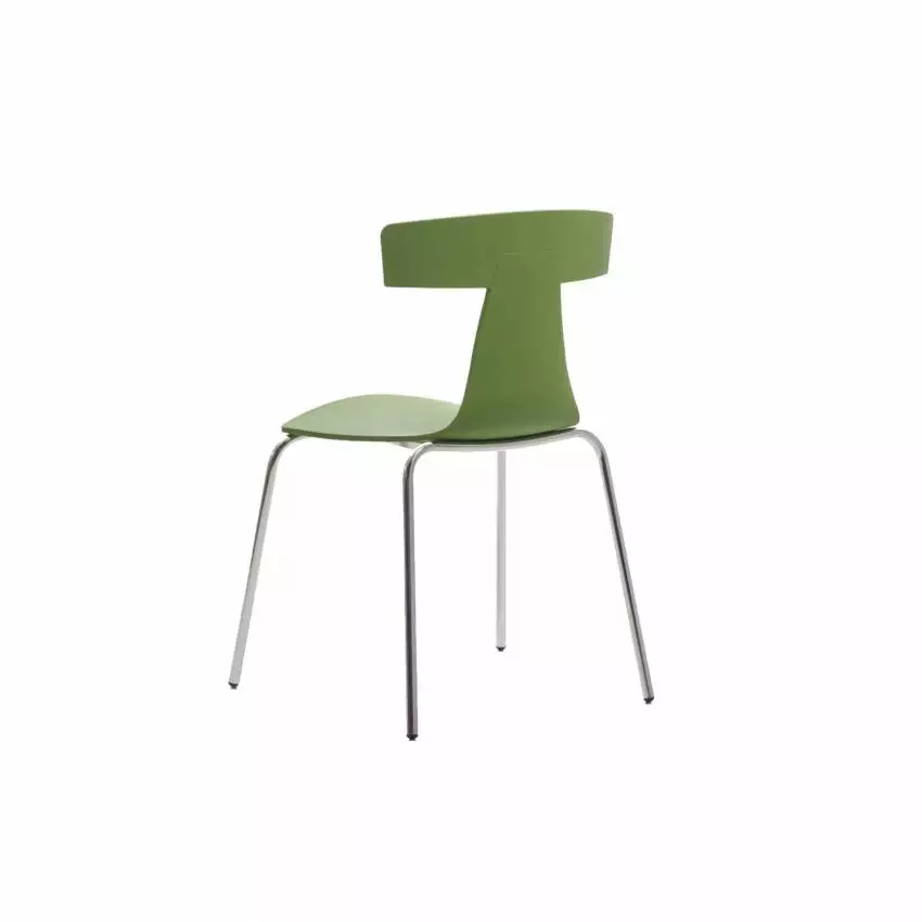 Chaise REMO / H. assise 45 cm / Plastique / Vert fougère / Plank