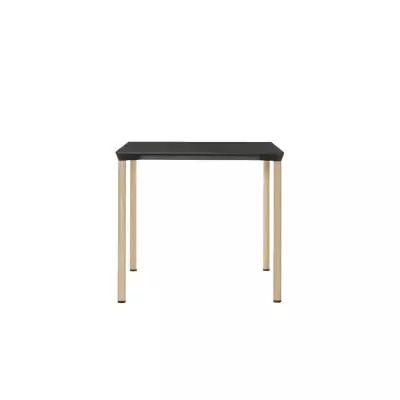 Table carrée MONZA / L. 80 x H. 73 cm / Piétement frêne naturel / Plateau Noir / Plank