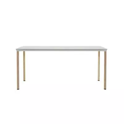 Table MONZA / L. 160 x H. 73 cm / Piétement frêne naturel / Plateau Blanc / Plank