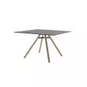 Table carrée MART / L. 100 x H. 73 cm / Piétement frêne naturel / Plateau Noir / Plank