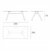 Table MART / L. 200 x H. 73 cm / Plank