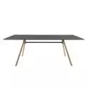 Table MART / L. 200 x H. 73 cm / Piétement frêne naturel / Plateau Noir / Plank