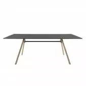 Table MART / L. 200 x H. 73 cm / Piétement frêne naturel / Plateau Noir / Plank
