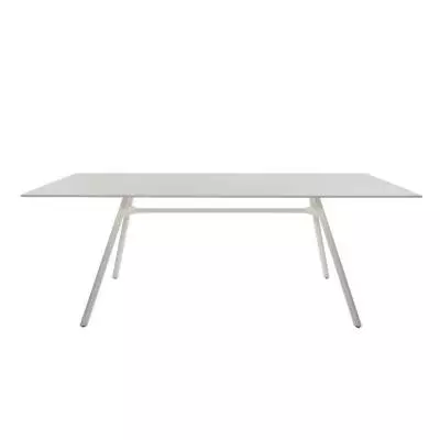Table MART / L. 200 x H. 73 cm / Piétement aluminium / Plateau Blanc / Plank