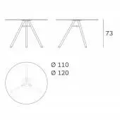 Dimension table ronde MART / Ø 110 ou 120 cm / Plank