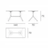 Dimension Table MIURA / L. 140 cm / Métal / Plank
