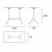 Dimension Table haute MIURA / L. 140 cm / Métal / Plank