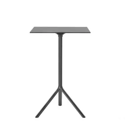 Table haute carrée MIURA / H. 108 cm / Métal / Noir / Plank